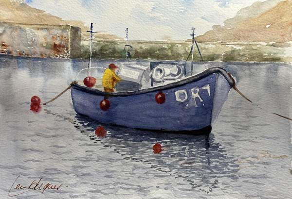 DR 7 moored in the harbour at Polperro