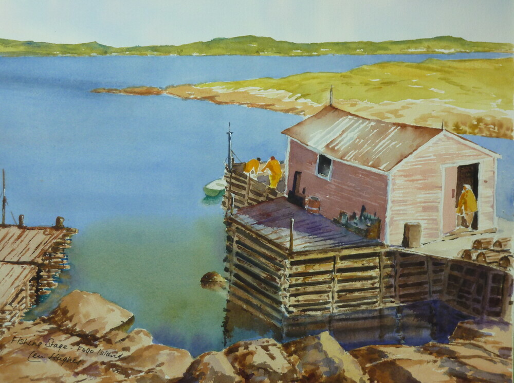 Paintings by Len Hughes - Fishing Stage - Fogo Island (2017)