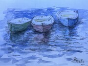 Three Boats - Polperro Harbour