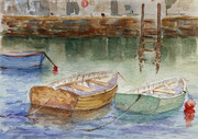 Two moored boats - Polperro Harbour